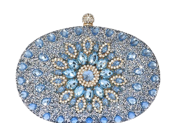 Blue Luxe Rhinestone Clutch