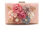 Blush Romantic Floral Statement Clutch