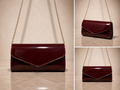 Burgundy Patent Clutch