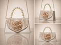 Champagne Floral Pearl Clutch