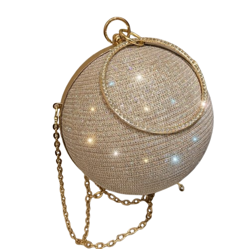 Gold Elegance Round Clutch