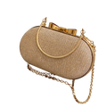Gold Textured Oval Clutch