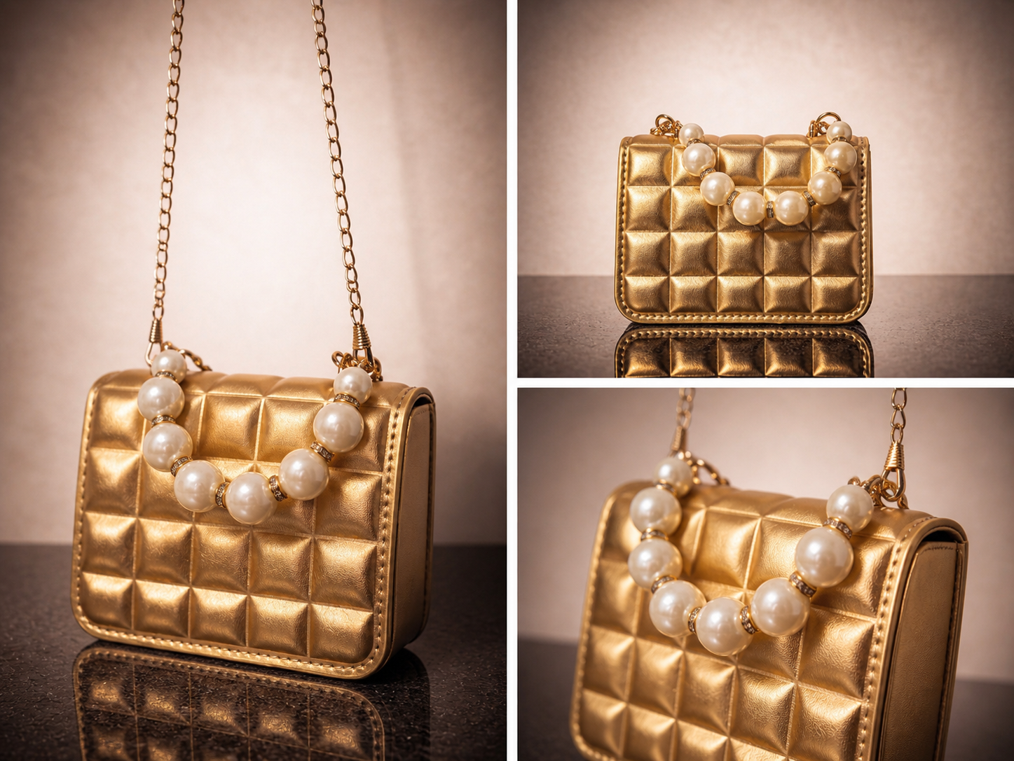 Mini Gold Pearl Bag
