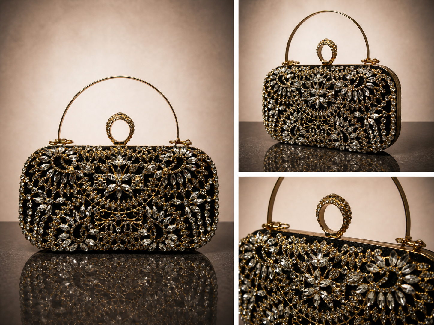 Gold & Black Statement Clutch