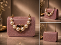 Mini Pink Pearl Heart Bag