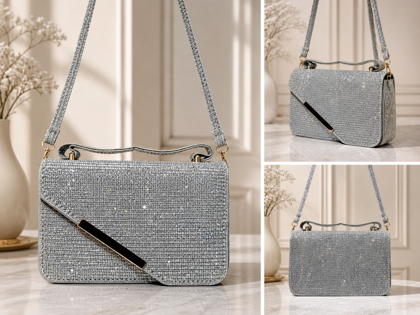 Classic Silver Textured Bag