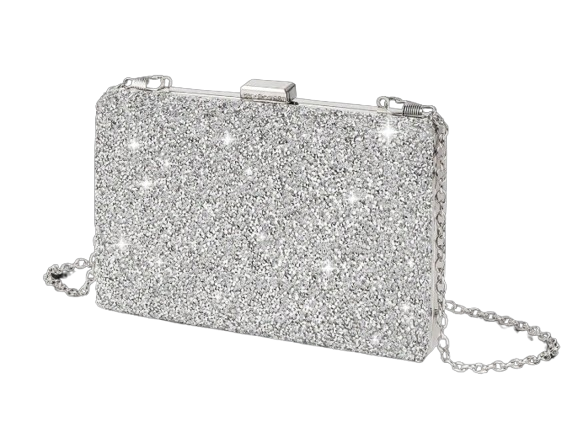 Silver Spark Classic Clutch